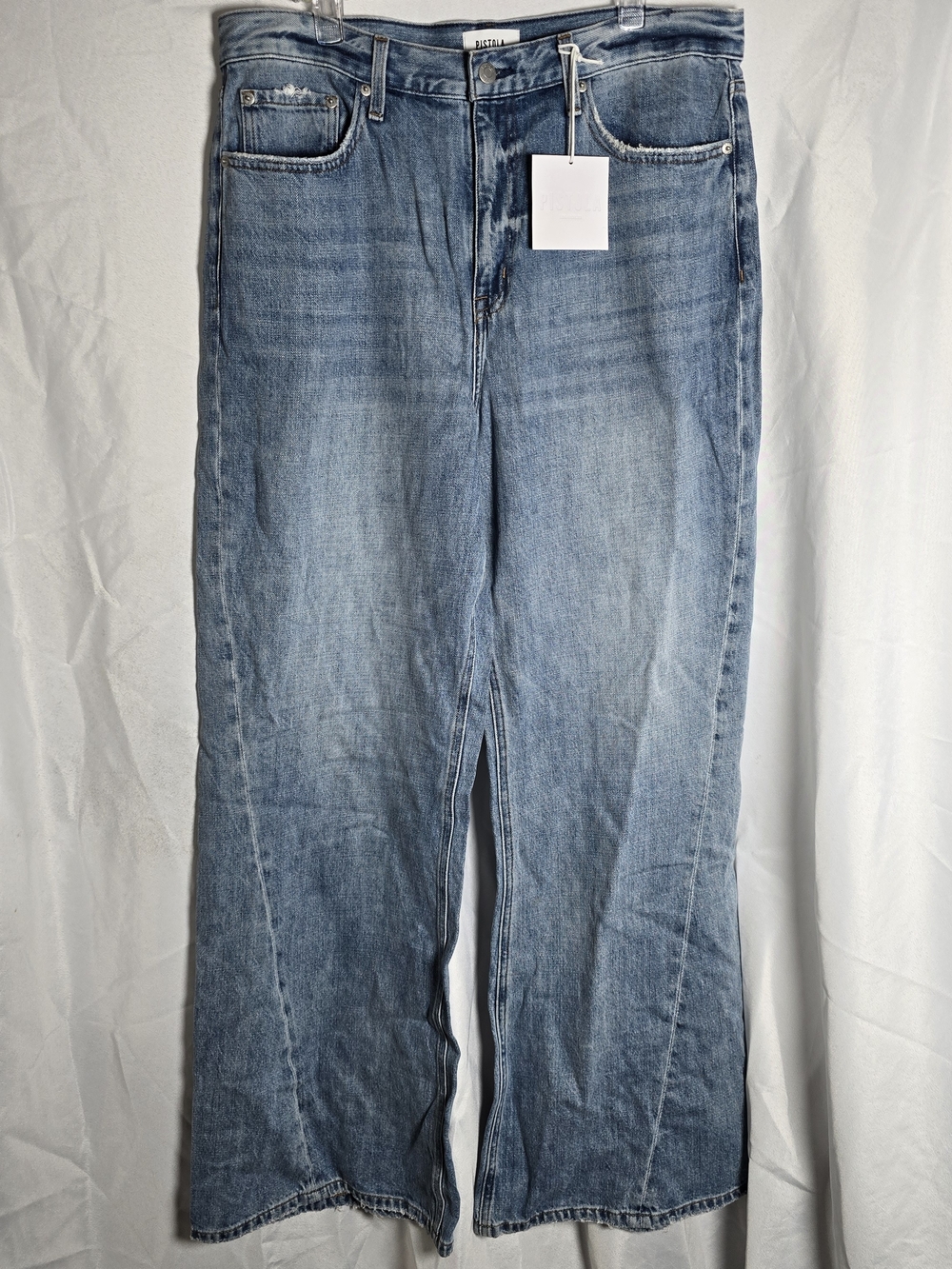 NWT Pistola Ruby Light Blue High Rise Palazzo Wide-Leg Jeans, 32